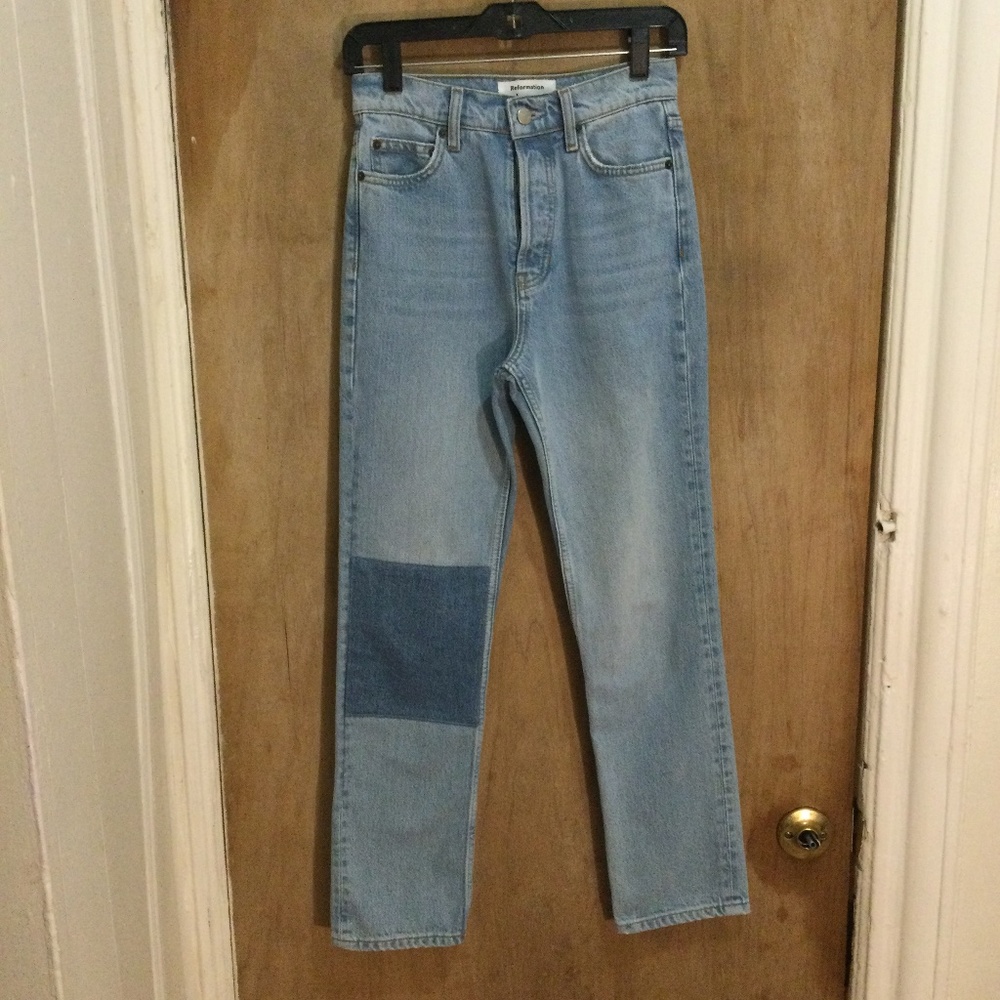 Cynthia High Rise Patch Pocket Jeans in Tahoe, size 24